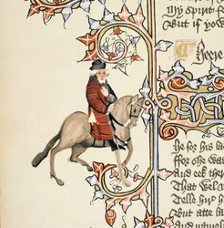 The Franklin (detail) from The Canterbury Tales, by Geoffrey Chaucer, Ellesmere Manuscript, facsimile edition, 1911